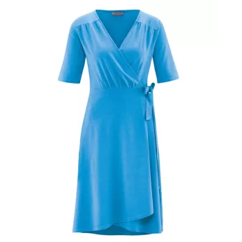 Robe cache coeur en jersey bleue Topaze