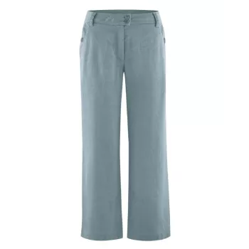 Pantalon femme taille haute coupe 7/8 aloé