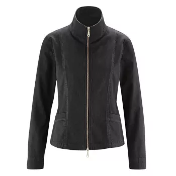 Veste femme zip en chanvre et coton bio noire