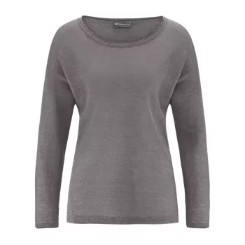 Pull léger femme 100% chanvre naturel tissu tricoté hempage taupe