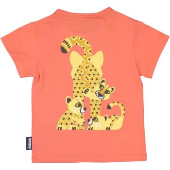 T-shirt enfant guépard rose coton bio et écoresponsable