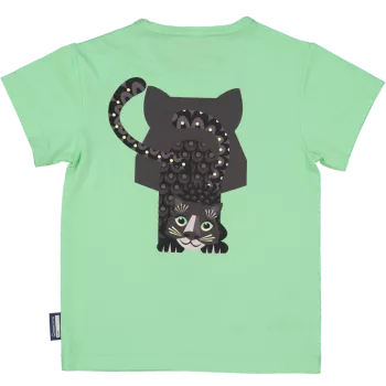 T-shirt enfant jaguar couleur vert coton bio et écoresponsable verso