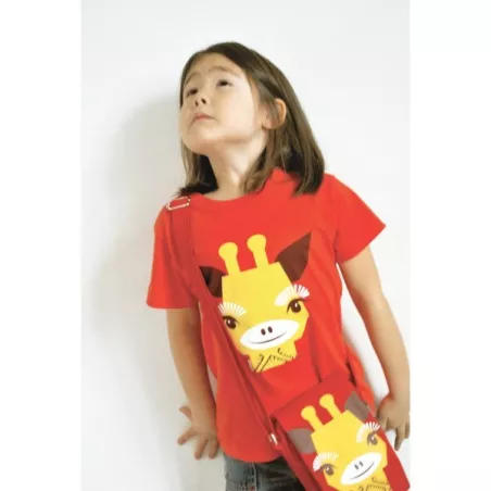 T-shirt coton bio rouge Girafe