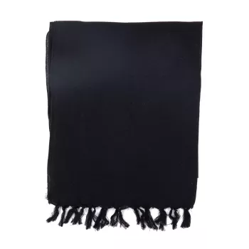 Cheche uni noir pur coton du Népal