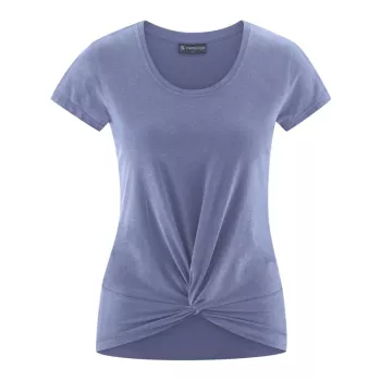 Tee shirt femme lavende pour yoga avec noeud 