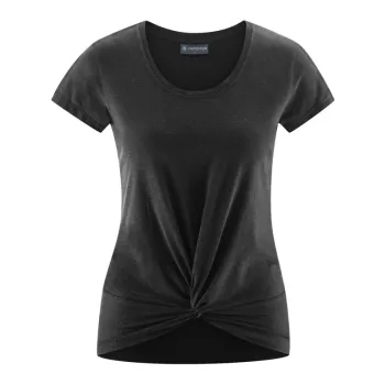 Tee shirt femme yoga noir avec noeud