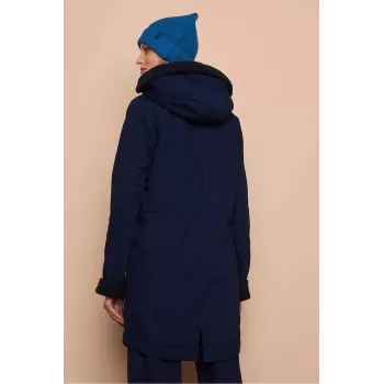 Veste parka à capuche bleu marine femme 