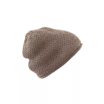 Bonnet femme coton bio chanvre Selina marron 