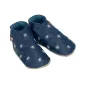 Chaussons cuir souple marine Étoiles Flocons