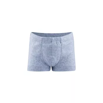 Boxer enfant coton bio bleu mélangé