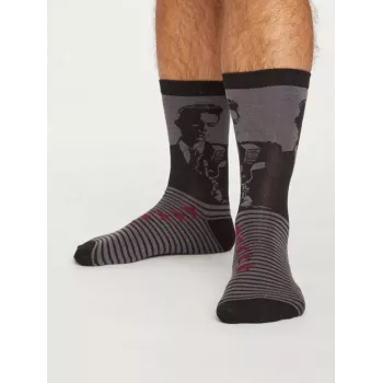 Paires de chaussettes homme en bambou thème jazz imprimé chanteur