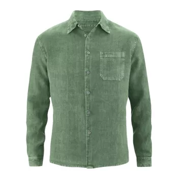 Chemise couleur weed, vert herbe pur chanvre homme 