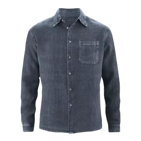 Chemise grise foncée pur chanvre homme 