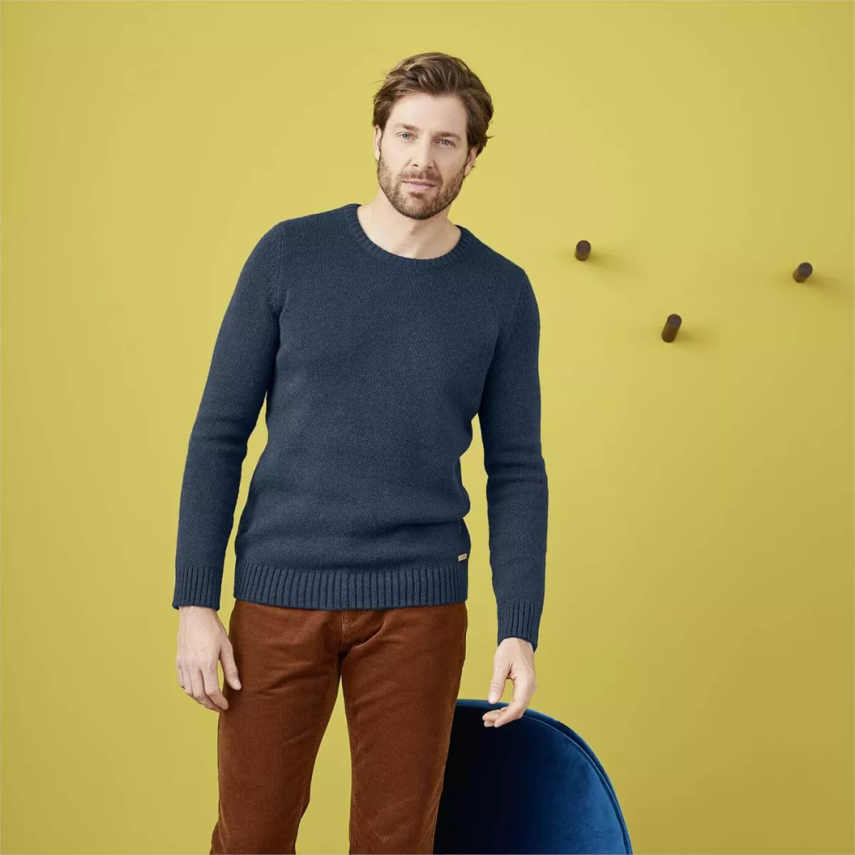 Pullover homme laine et coton biologique