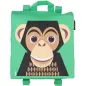 Sac à dos vert coton bio Chimpanzé