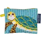 Porte-monnaie bleu enfant en coton bio tortue  