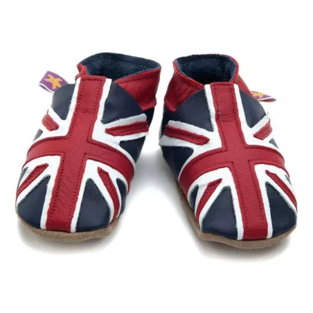 Set chaussons et t-shirt, drapeau Union jack bleu et rouge