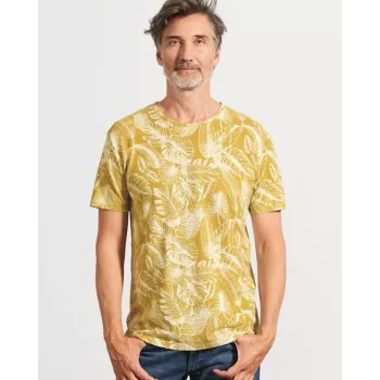 T-Shirt écologique jungle manches courtes jaune face