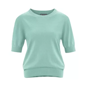 Pull manche courte chanvre et coton bio vert