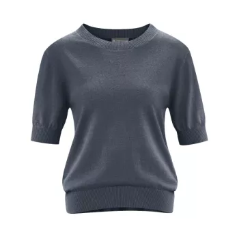 Pull manche courte chanvre et coton bio noir