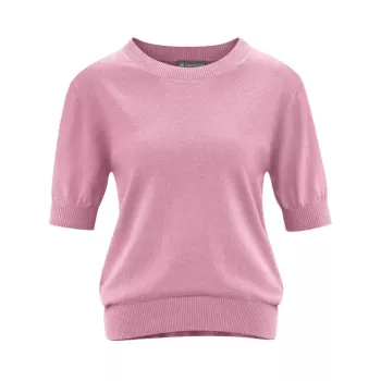 Pull manche courte chanvre et coton bio rose