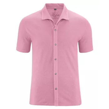 Chemise jersey en coton bio et chanvre Rose