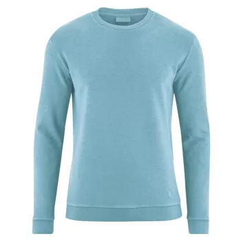 Sweat shirt unisexe bleu clair en chanvre et coton bio