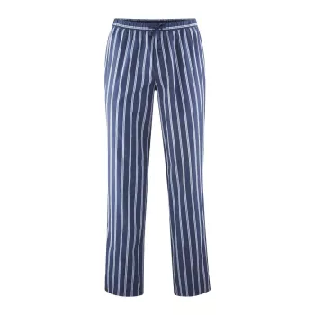 Pantalon de pyjama rayures bleues et blanches en coton biologique