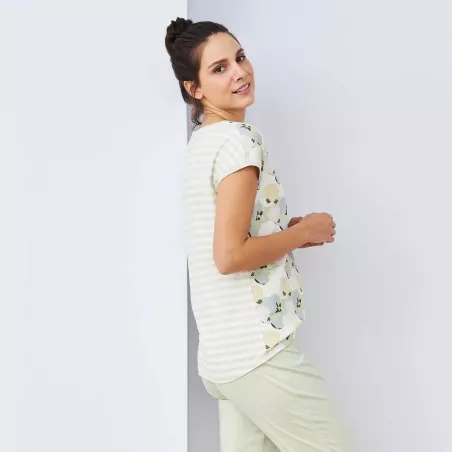 Haut de pyjama coton bio vert pastel