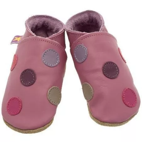 Chaussons Starchild Polka dot rose