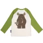 T-shirt vert manches longues raglan, coton bio rhinocéros