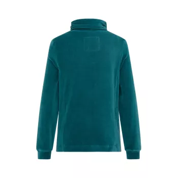 Veste bleue femme en coton bio et polyester recyclé