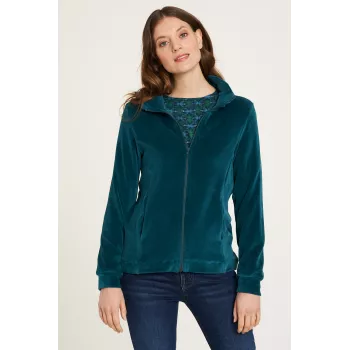 Veste femme bleue zippée coton bio 