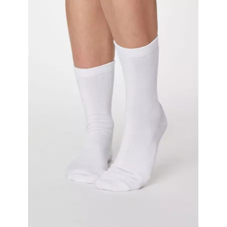 Chaussettes blanches femme en bambou