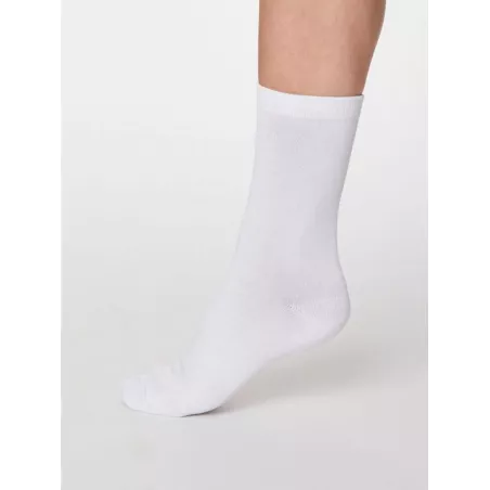 Chaussettes blanches femme en bambou