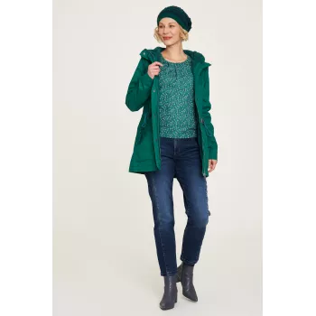 Veste verte femme coton biologique et polyester recyclé