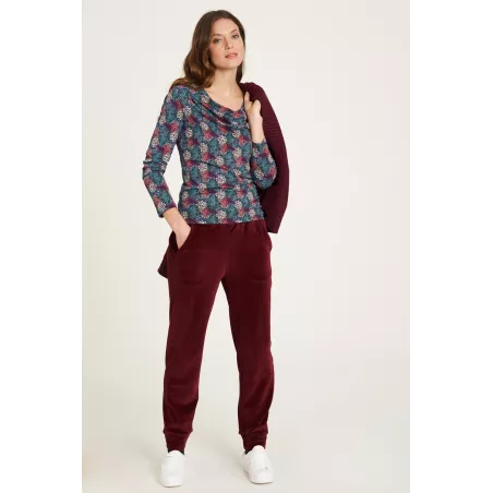 Haut femme manches longues coton biologique, idéal avec une jupe ou pantalon uni