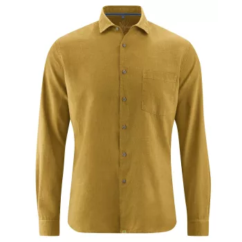 Chemise ocre habillée manches longues chanvre et coton bio