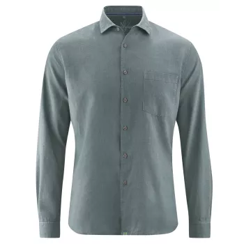 Chemise gris titan habillée manches longues chanvre et coton bio