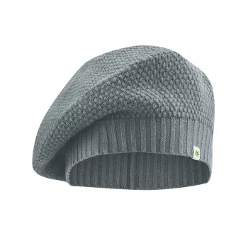 Beret gris titan tricoté en chanvre et coton bio