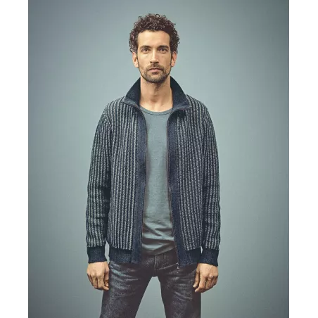 Cardigan homme en chanvre et coton bio