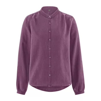 Chemisier manches longues col rond violet purple