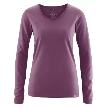 Haut femme couleur violet purple coton bio et chanvre Lene