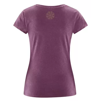 Arrière tee shirt yoga violet en chanvre et coton bio