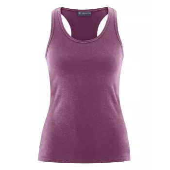 Débardeur pour le yoga couleur violet en chanvre et coton bio