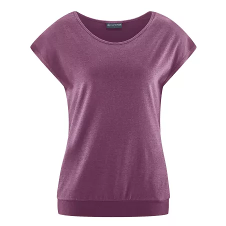Tee shirt yoga coton bio et chanvre violet