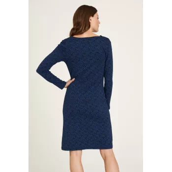 Robe bleu avec imprimé en coton bio de la marque Tranquillo