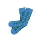 Chaussettes colorées et originales bleu en coton bio