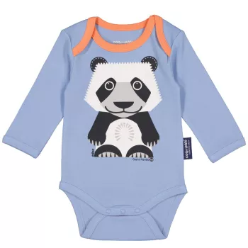 Recto body panda manches longues et bavoir coton bio