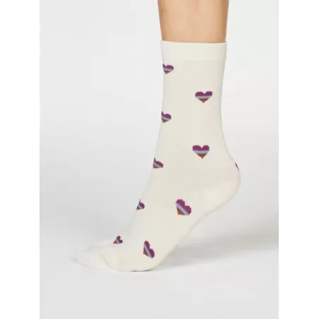 Chaussettes bambou imprimé coeur 